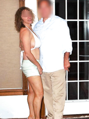 Wife Kay Outside Porch Fuck with internet friend