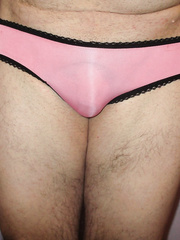My sexy hot pink open ass panties for your pleasure