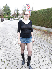 Public pantyhose walk exhibitionist flasher