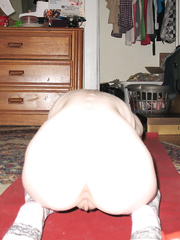 sexy girl sitting on her butt plug