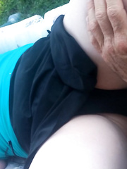 Me and hubby playing outside in the backyard