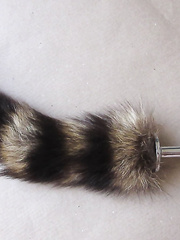 Me wearing my new raccoon tail hope you like