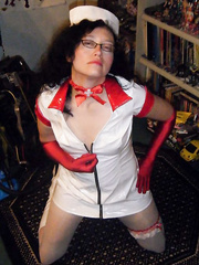 Ready to service your hard cock in my PVC Nurse outfit