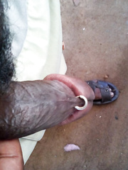 Pierced cock with lock in glans, Private and married