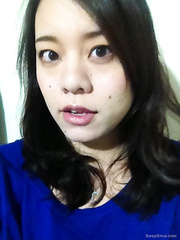 Asian chick showing Pussy and ass full of Cum taking a big dick