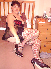 My BBW Mature Wife Showing and Posing For You in her Sexy Lingerie, Stockings and High Heels