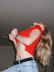 Good blonde girl gives husband great blowjob - part 2