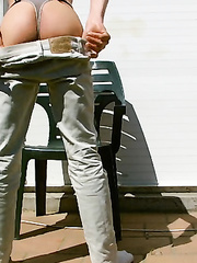 Just me in my backyard wearing lingerie