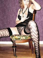 Sultry freckled wife wearing underware and exposing hirsute snatch