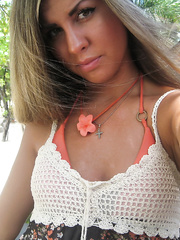 It's summer and holidays in a short time,ding-dong nice-looking blond shows off for our fun strapon-ding-dong part1