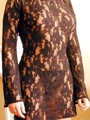 Chic dark brown widens her enjoyable body in underware