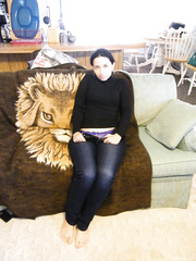 My wife is getting nude,strapon flashing and widening her vagina