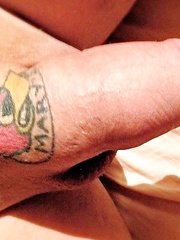 My tattooed weenie just getting willing to discharges a warm hawt load of cum