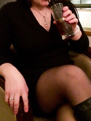 Mrs toodosex4u in a bar wearing taut miniskirt