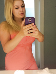 Golden-Haired dilettante with natural titties pulls out her phone for in nature's garb selfies