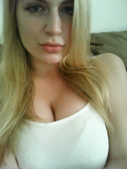 Golden-Haired cutie takes non in nature's garb selfies in various places around her abode