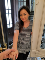 Brunette Hair legal age teenager Anina Silk undresses prior to POV sex with a lengthy ramrod