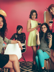 A group of lewd females from the 70s please their boyfriends