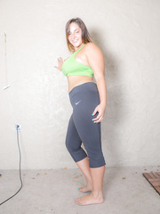 Lascivious Allie Giovanni with large love bubbles bending over exposed to show her big beautiful woman gazoo