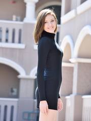 Smokin' non-professional Blaire likes to show off her bald cum-hole in public