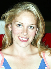 Blond non-professional Sharon cups her greats melons after getting undressed