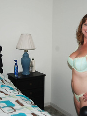 Excited aged dilettante receives on her knees interracial blowy & from behind fuck