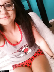 Pleasant brunette hair gal Freckles eighteen teases with her natural meatballs