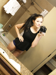 Self discharged of Freckles'strapon overgrown knockers decked out in enjoyable lacy attire