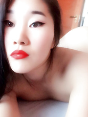 Sexy Oriental legal age teenager Katana takes a selfie to flaunt her  face & sexy body