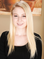 Juvenile blond gal Sophie Sativa undresses for her bare modeling debut