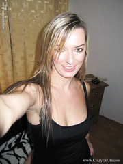 Breathtaking playgirl showing off her large jugs and hairless sweetheart pot