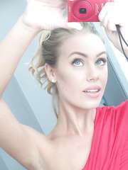 Large whoppers girlfriend Nicole Aniston does some self shots exposed