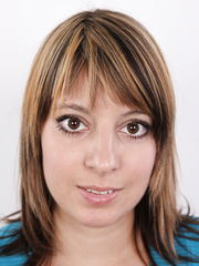 Bulky dilettante Lucie sheds her brassiere to show saggy large breasts with massive nipps