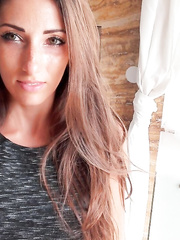 French gal takes selfies whilst stripping down to sheer underware