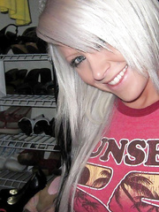 Non-Professional model Monroe Lee takes self shots of her massive bra buddies