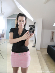 Breathtaking sweetheart Cindy Dollar uncovering her large love melons and hot butt