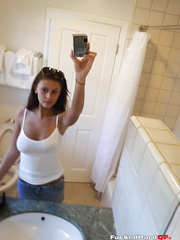 Marvelous non-professional Whitney loves to take selfies and show off her cunt