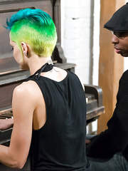 Fetish freak Cassie Ryder licking large darksome knob previous to hardcore a-hole fuck