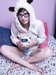 Thin legal age teenager showcases her gaped cum-hole and dark hole in the bare on her sofa