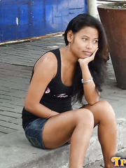 Diminutive Filipina female sells her shaggy bush to a visiting sex tourist