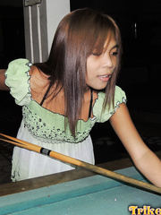 Tiny Oriental dilettante with massive nipps licking hard wang and riding on top