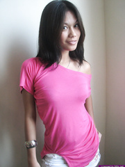 Merry titted Oriental legal age teenager positions nude during tryouts for a porno casting call