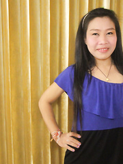 Aged Oriental Bee screwed wearing crotchless pants & getting a mouthful