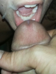 Good girl likes to swallow and sucks good cock, says it's tasty
