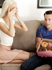 legal age teenager Emma Hix blows off and copulates her stepbrother