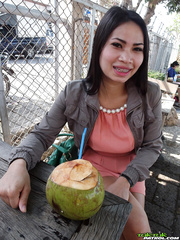 HotAsian Ping shows her pieced teats and receives a close up bawdy cleft licking