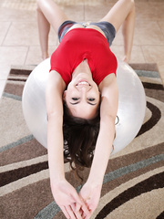 Slender legal age teenager Riley Reid rides her paramour's giant white knob