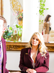 Breasty blond lady Madison Ivy hikes up her dark petticoat previous to commencing sex