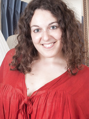 Dark Brown big beautiful woman Tamar showcases her bush in socks upon a dresser