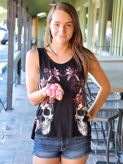 Nasty legal age teenager flasher pops popping ping pong balls from wide open wet crack